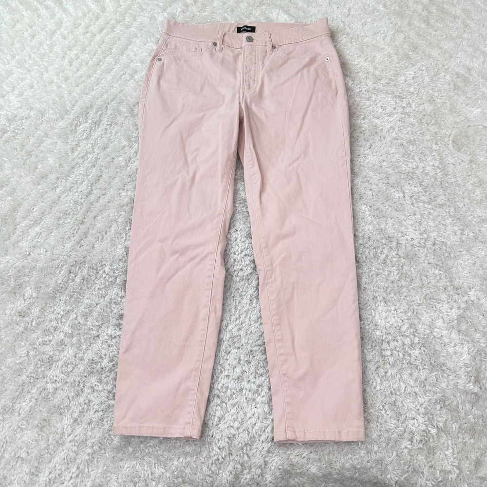 Express Pants Jeans Women's Size 6S Pink Casual Denim Mid Rise Skinny Y2K Office